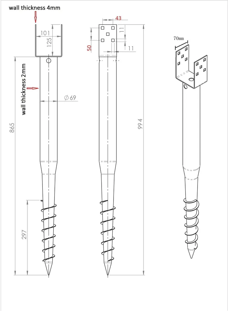 KRUVIVUNDAMENT 100X70X125, L=990