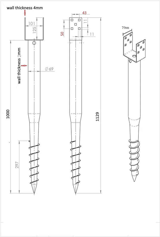 KRUVIVUNDAMENT 100X70X125, L=1130
