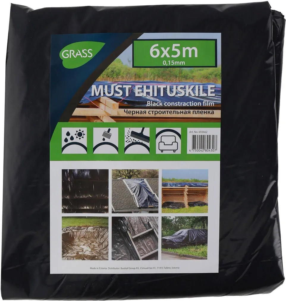 EHITUSKILE MUST 0,15MM 5X6M 30M2