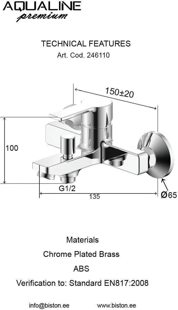 VANNI- JA DUŠISEGISTI AQUALINE SMART 246110 KROOM
