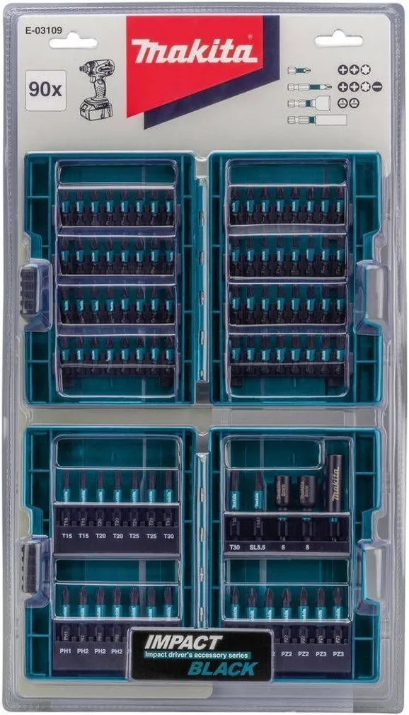 OTSIKUTE KOMPLEKT 90-OSA MAKITA IMPACT BLACK
