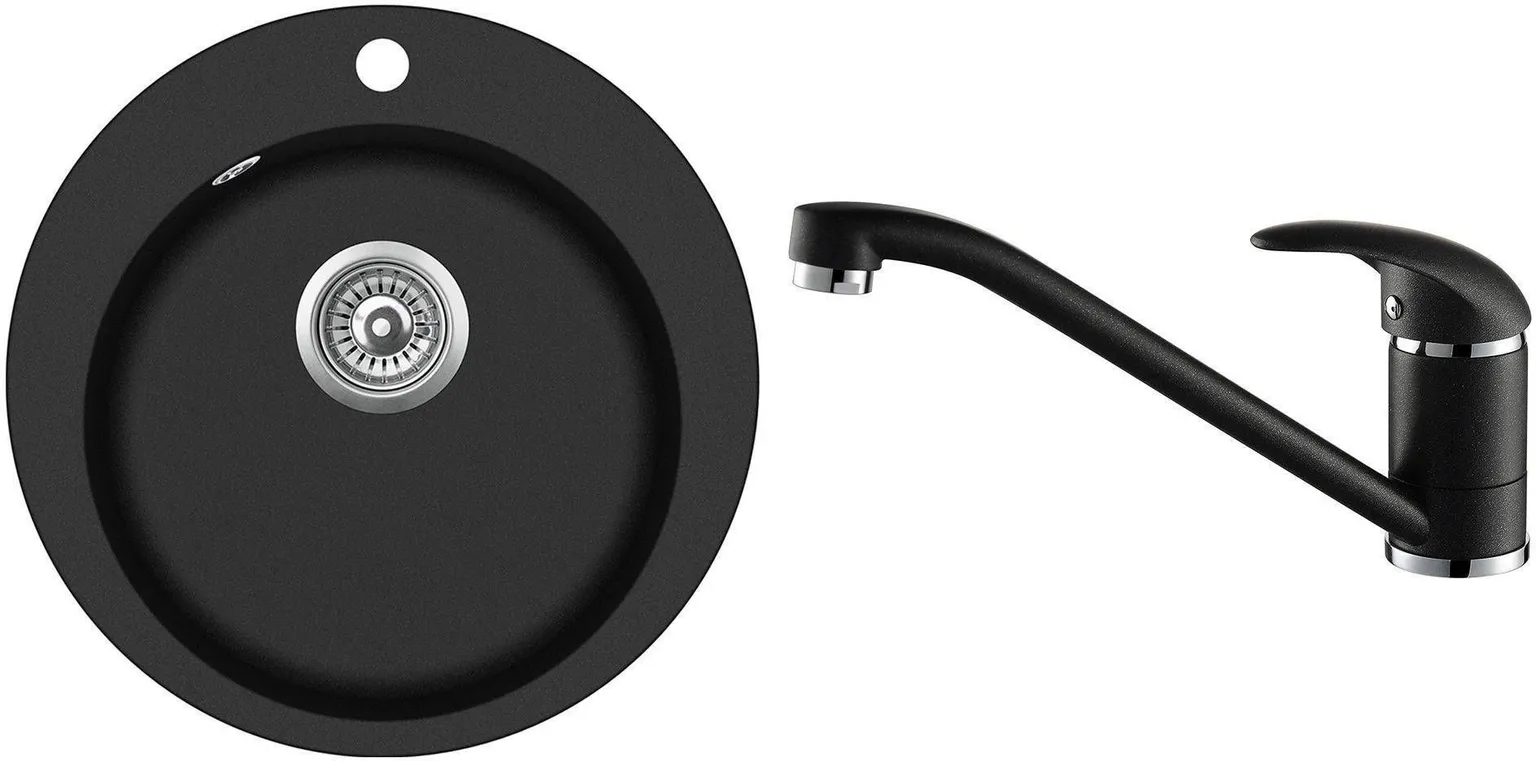 VALAMU JA SEGISTI KOMPLEKT AQUASANITA GRANIIT MUST