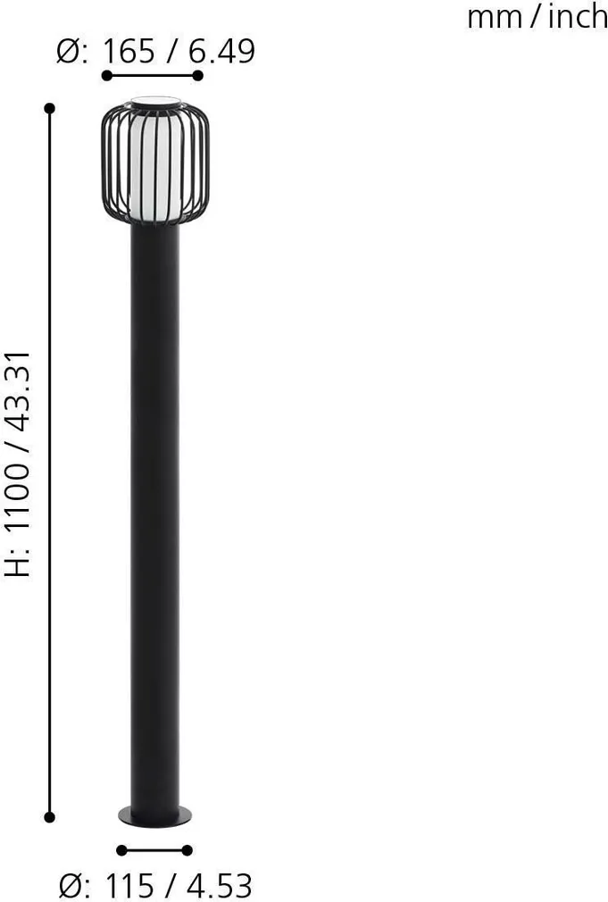 AIAVALGUSTI EGLO RAVELLO E27 1X28W POST 1100MM IP44