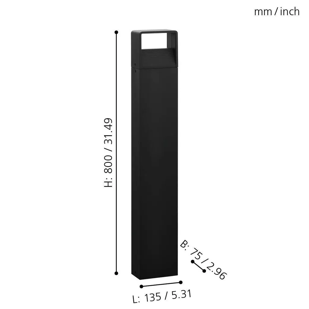 AIAVALGUSTI EGLO DONINNI1 6W 550LM 3000K IP44 POST 800MM