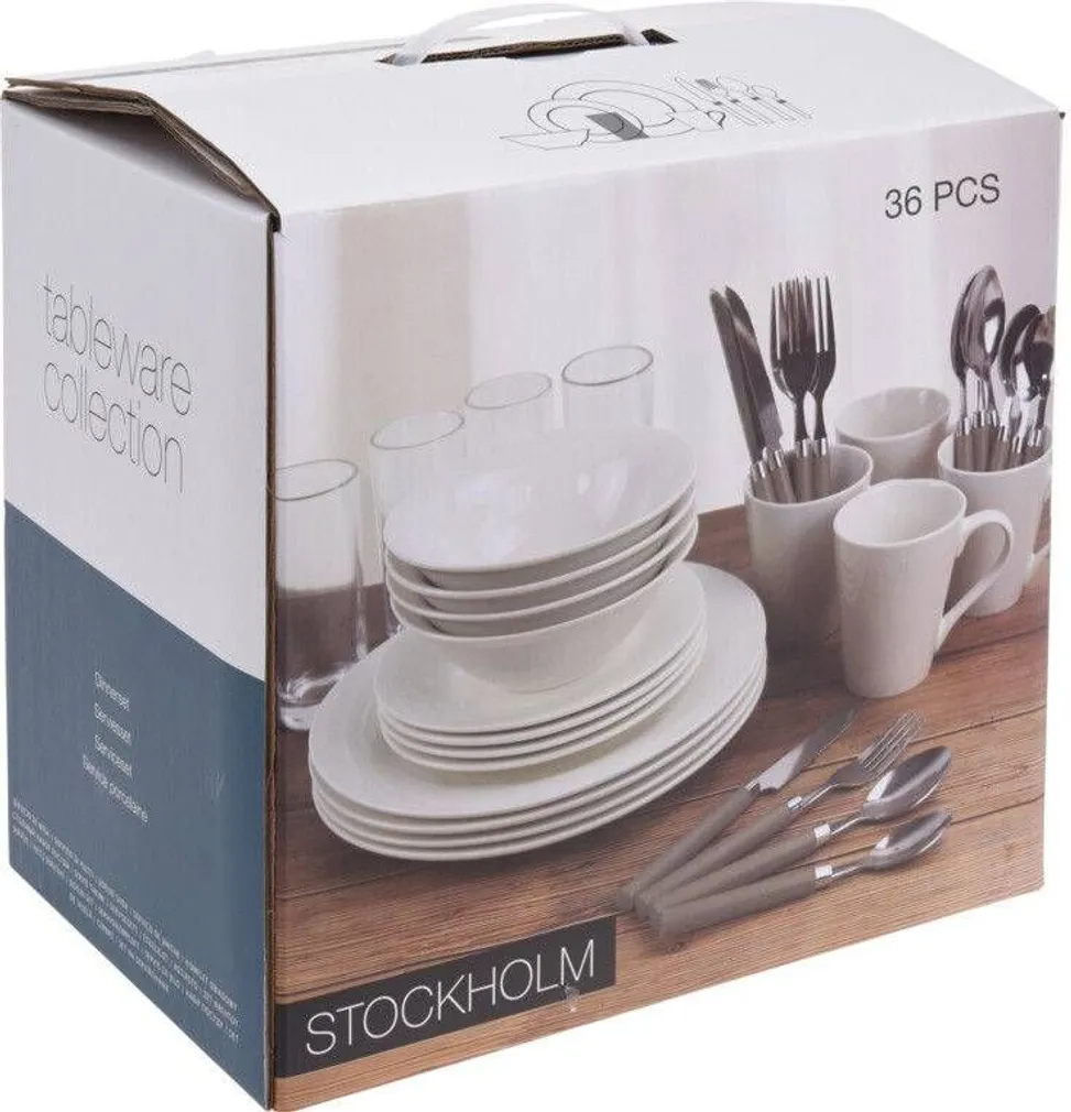LAUANÕUDE KOMPLEKT EXCELLENT HOUSEWARE PORTSELANIST, 36TK KOMPLEKTIS