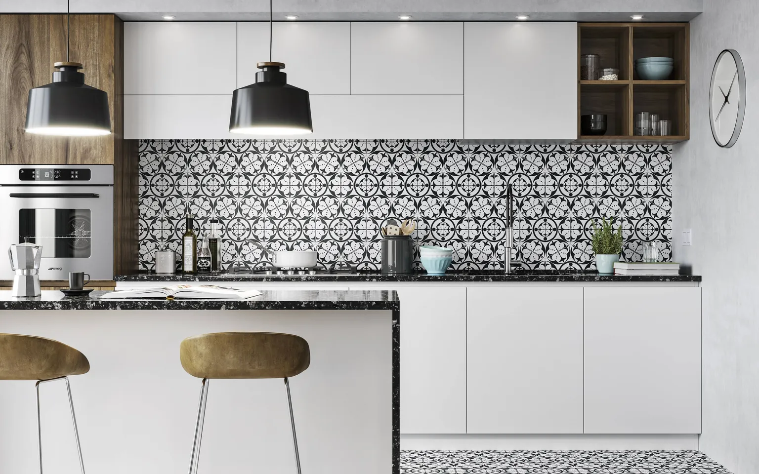 SEINAPLAAT REALONDA HEX CARNABY BLACK 28,5X33 1M² PAKIS
