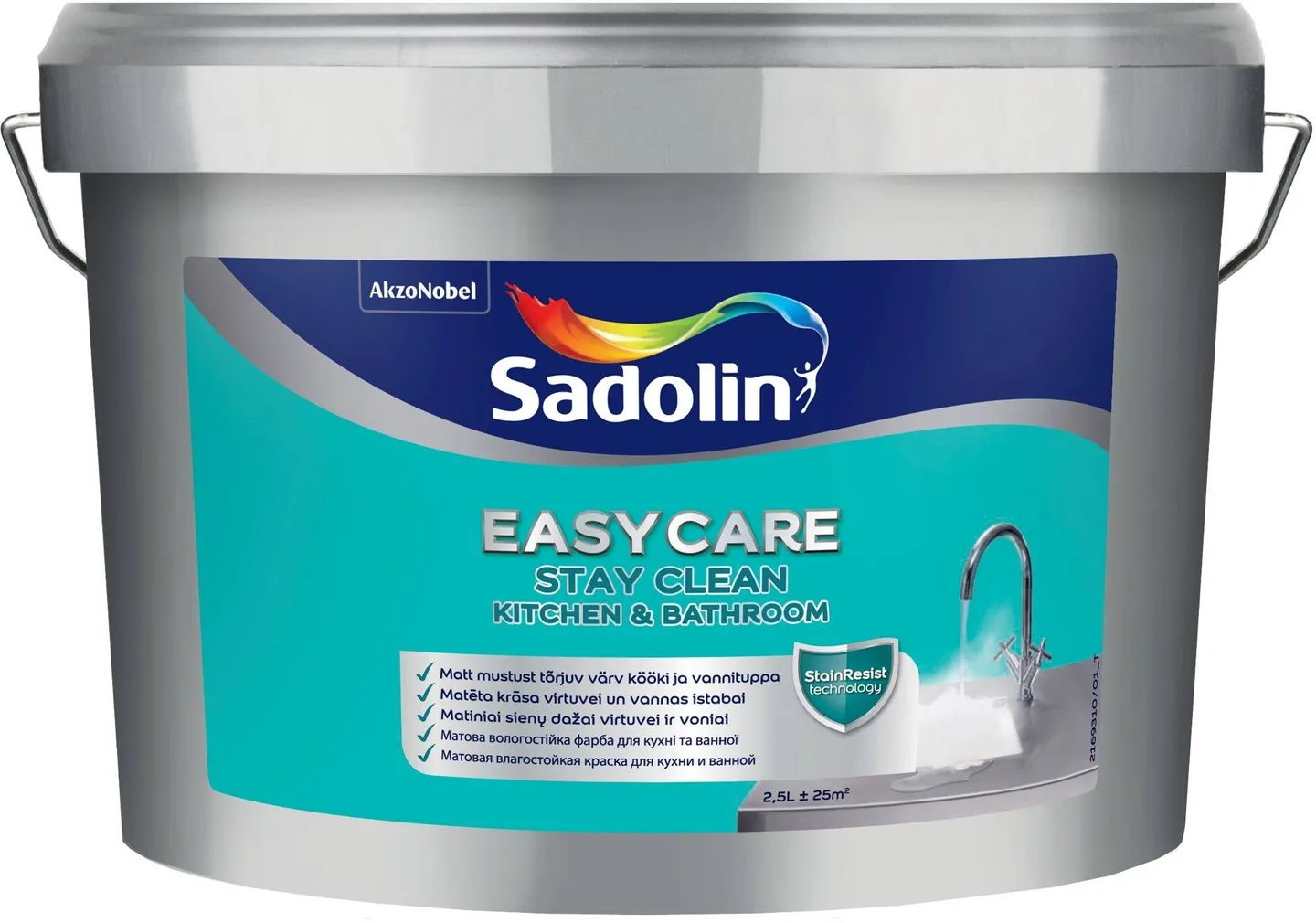 SEINAVÄRV SADOLIN EASYCARE KITCHEN&BATHROOM 2,5L VALGE BW MATT