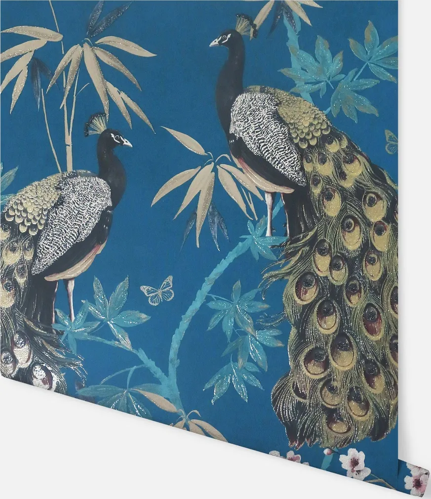 TAPEET ARTHOUSE OPULENT PEACOCK TEAL & GOLD
