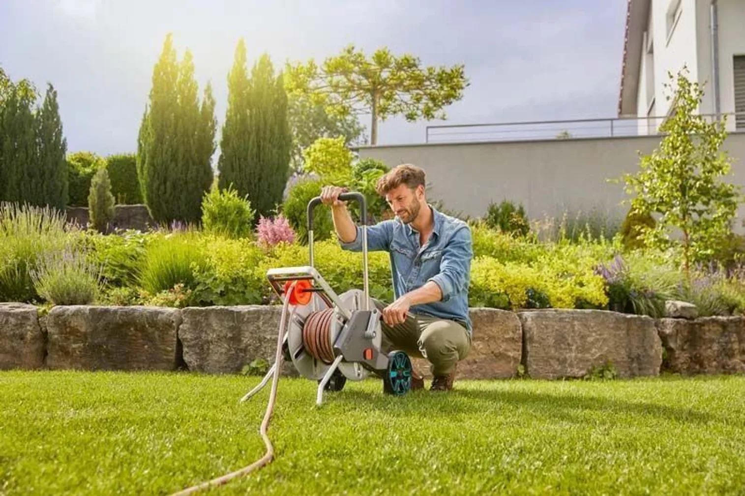 VOOLIKUKÄRU GARDENA CLEVERROLL M EASY METALLIST 25M