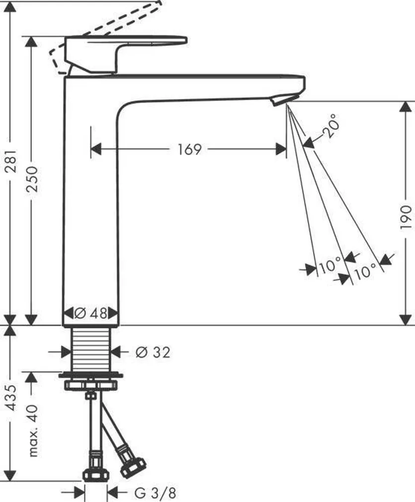 VALAMUSEGISTI HANSGROHE VERNIS 190 HG71582000 KROOM