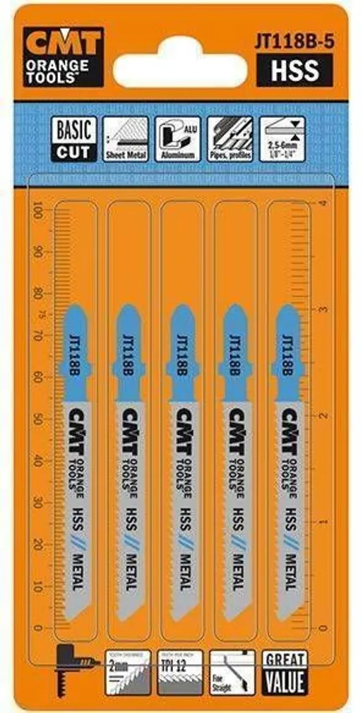 TIKKSAELEHED METALLILE CMT 50X2,0MM Z12TPI HSS 5TK PAKIS