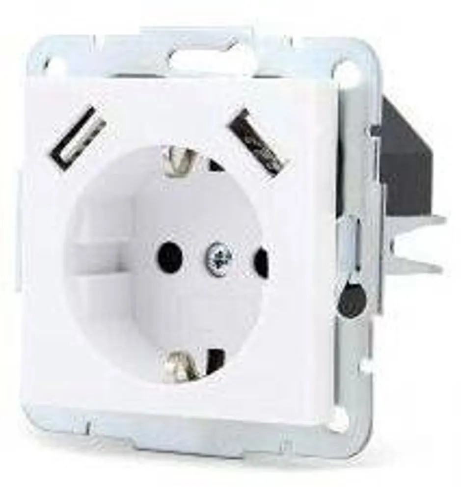 PISTIKUPESA MAANDUSEGA TESATEK 55X55MM 2XUSB 2,8A RAAMITA