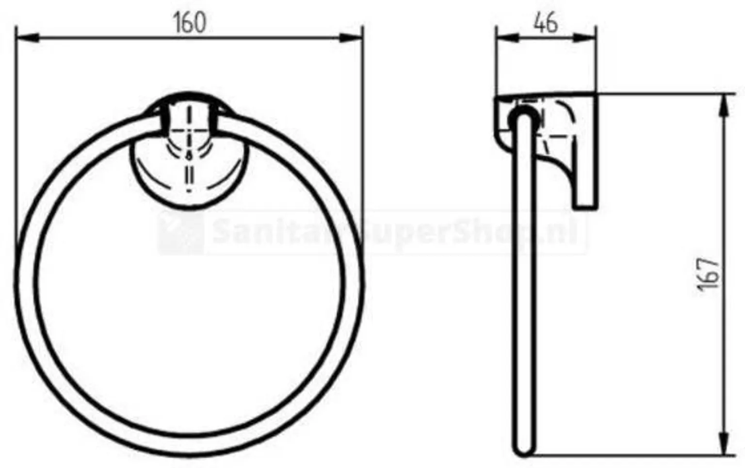 KÄTERÄTIHOIDJA HACEKA ASPEN ÜMAR Ø16CM KROOM