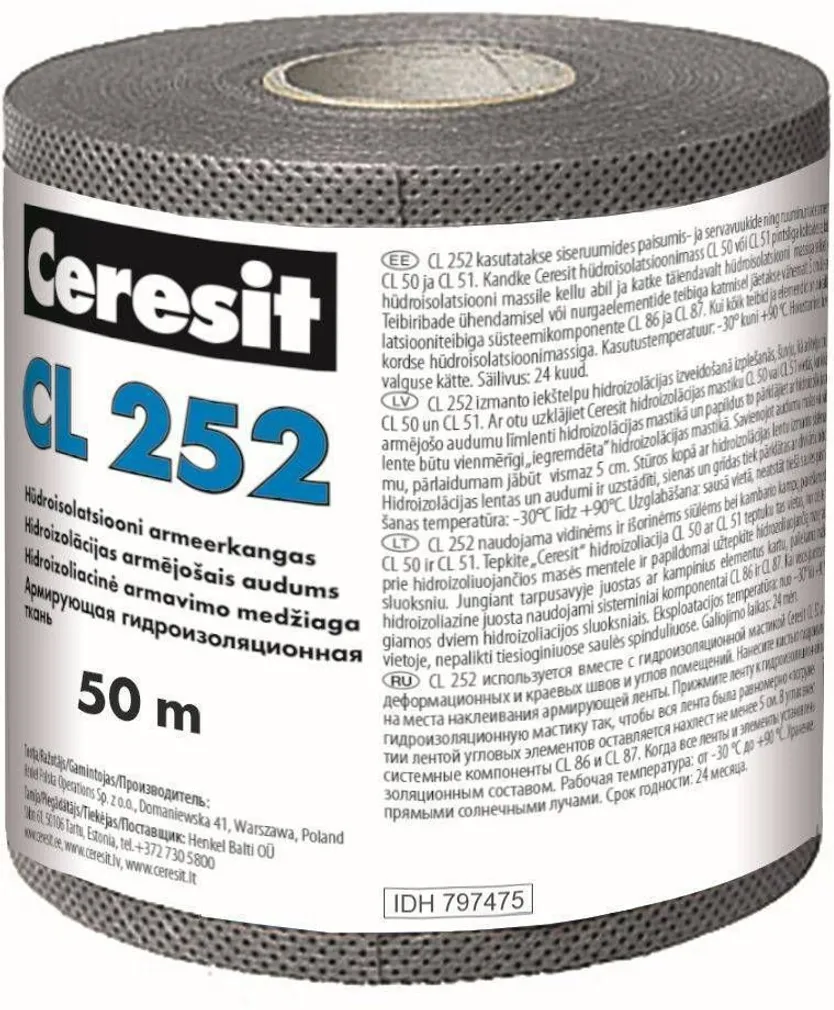 HÜDROISOLATSIOONI ARMEERKANGAS CERESIT 14,5CMX50M
