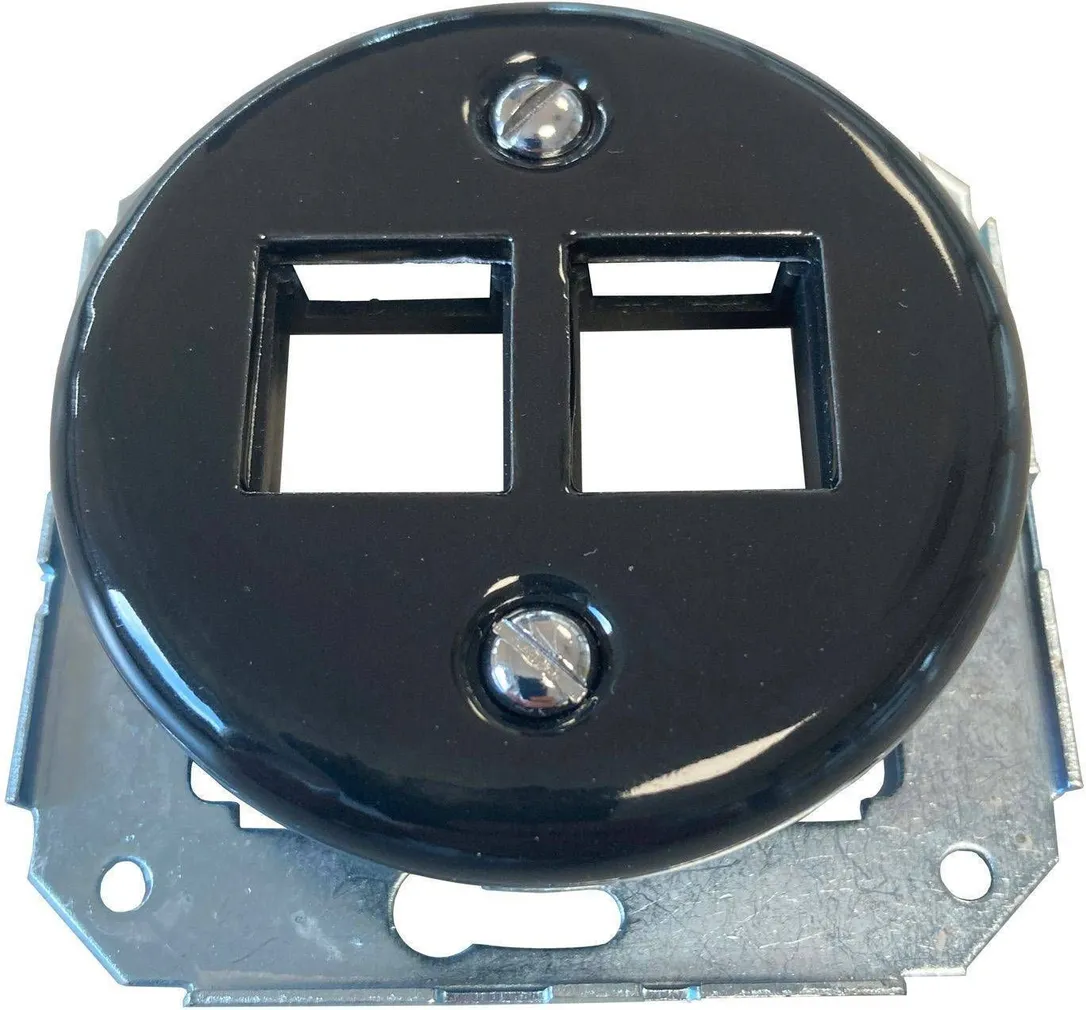 PISTIKUPESA DATA 2-NE FENDE SÜV KERAAMILINE MUST