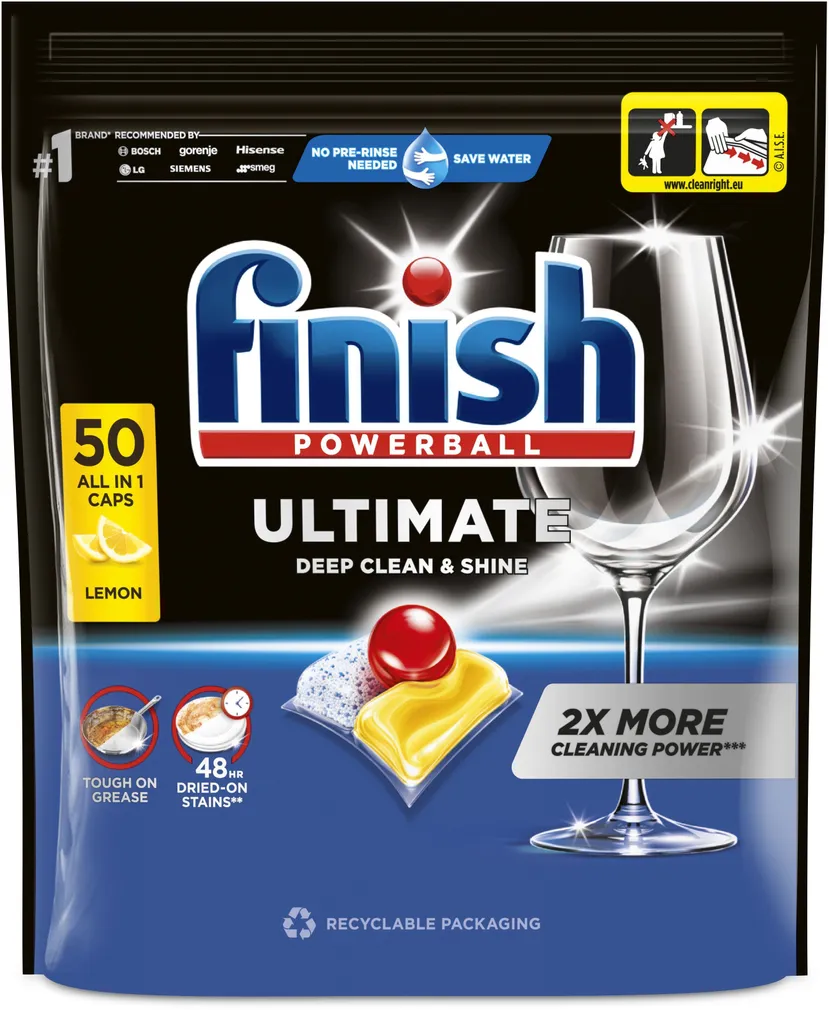 NÕUDEPESUMASINA TABLETID FINISH ULTIMATE LEMON 50TK PAKIS