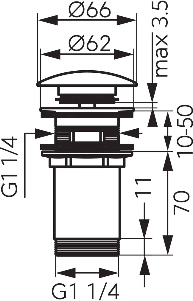 VALAMU ÄRAVOOLUPESA FERRO CLICK-CLACK ÜLEJ. 1 1/4" KULDNE