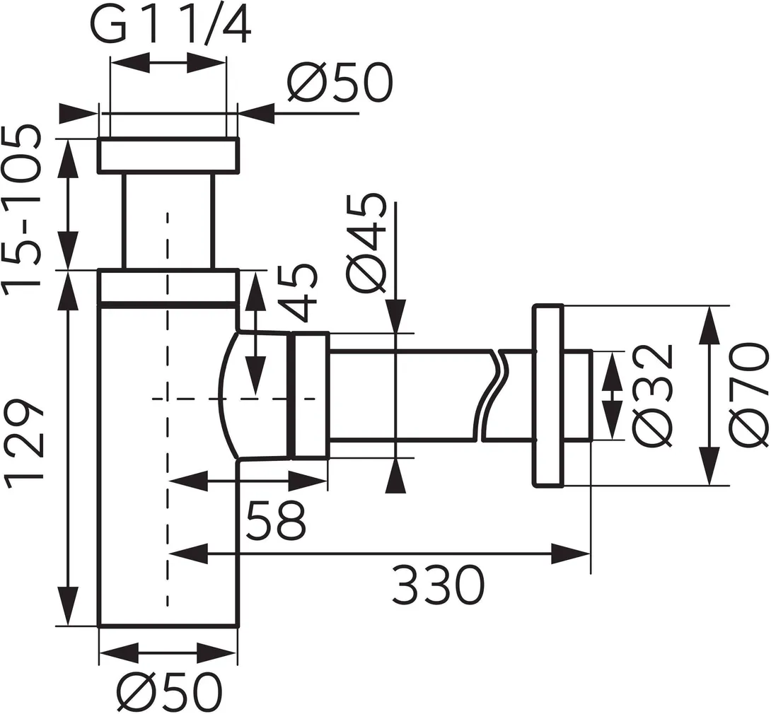 SIFOON VALAMULE FERRO 1 1/4"X32MM KULDNE 