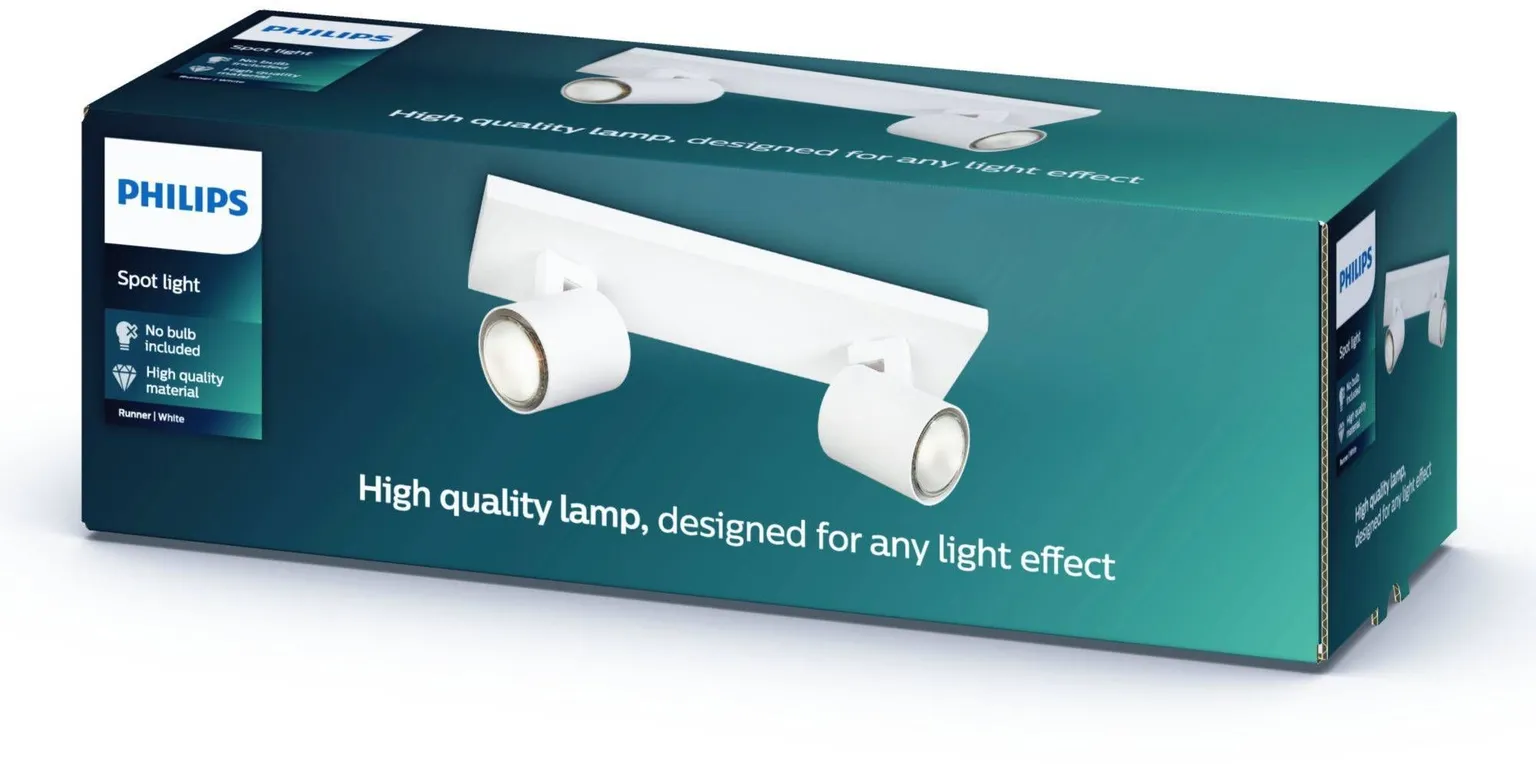 KOHTVALGUSTI PHILIPS RUNNER 2X50W GU10 VALGE