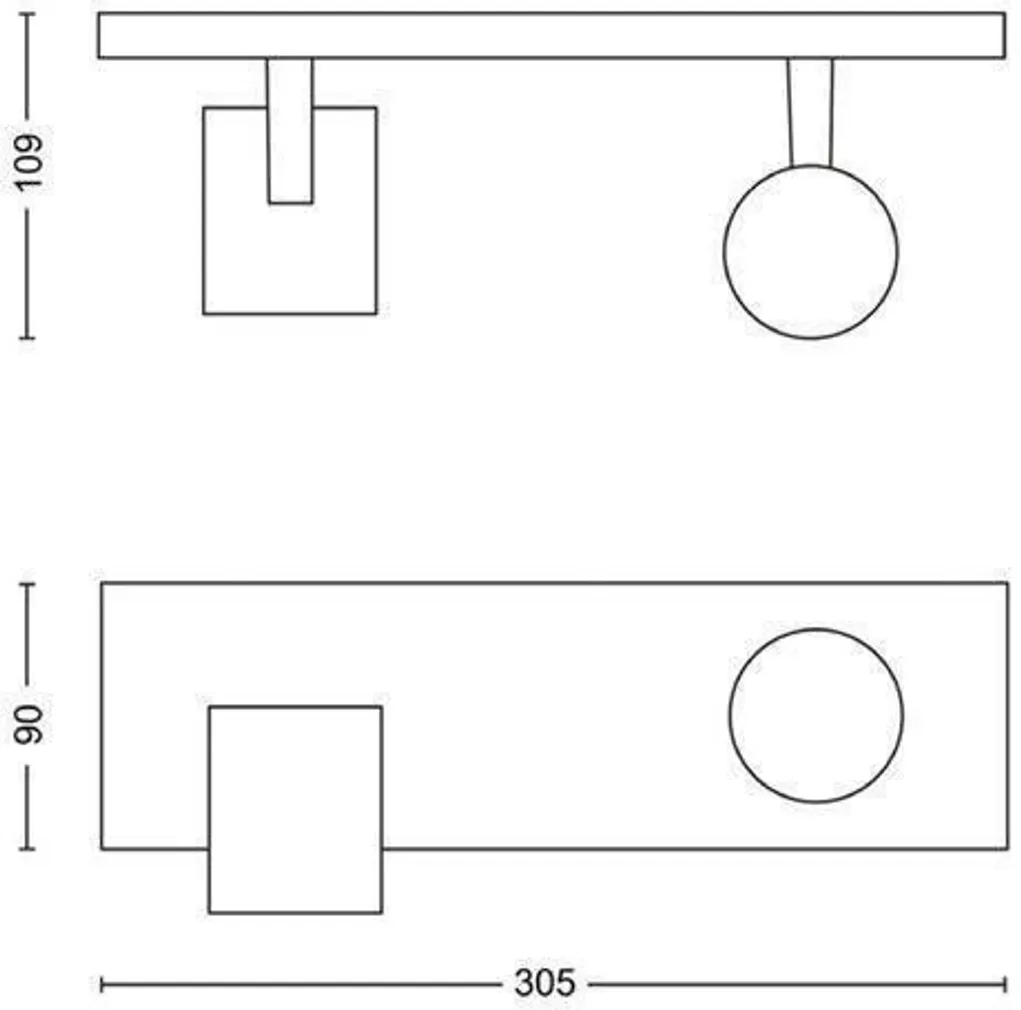 KOHTVALGUSTI PHILIPS RUNNER 2X50W GU10 MUST