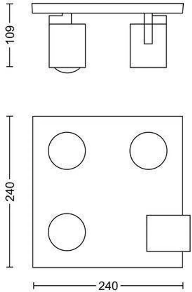 KOHTVALGUSTI PHILIPS RUNNER 4X50W GU10 MUST