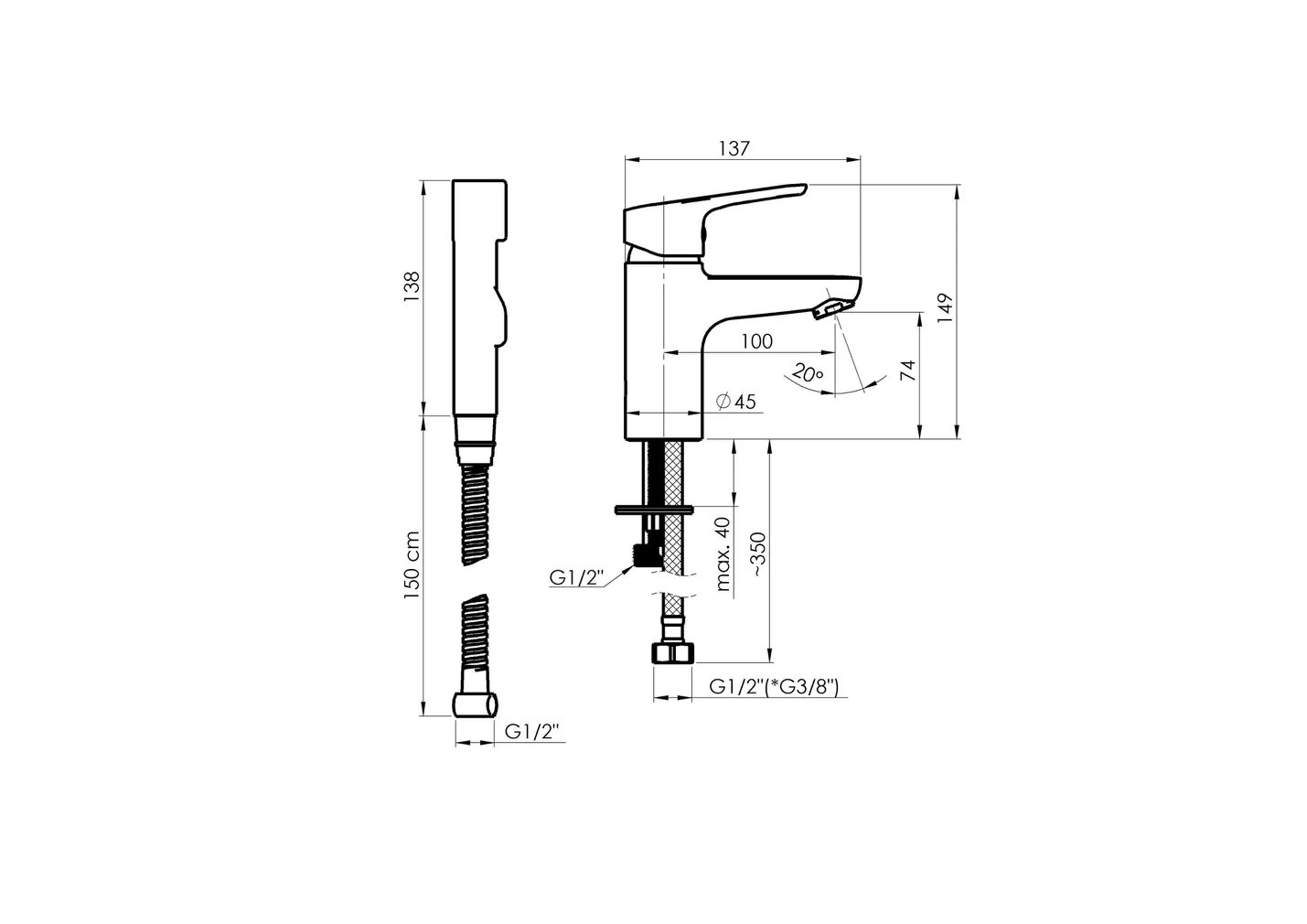 VALAMUSEGISTI RUBINETA UNO-17 BIDEEDUŠIGA KROOM