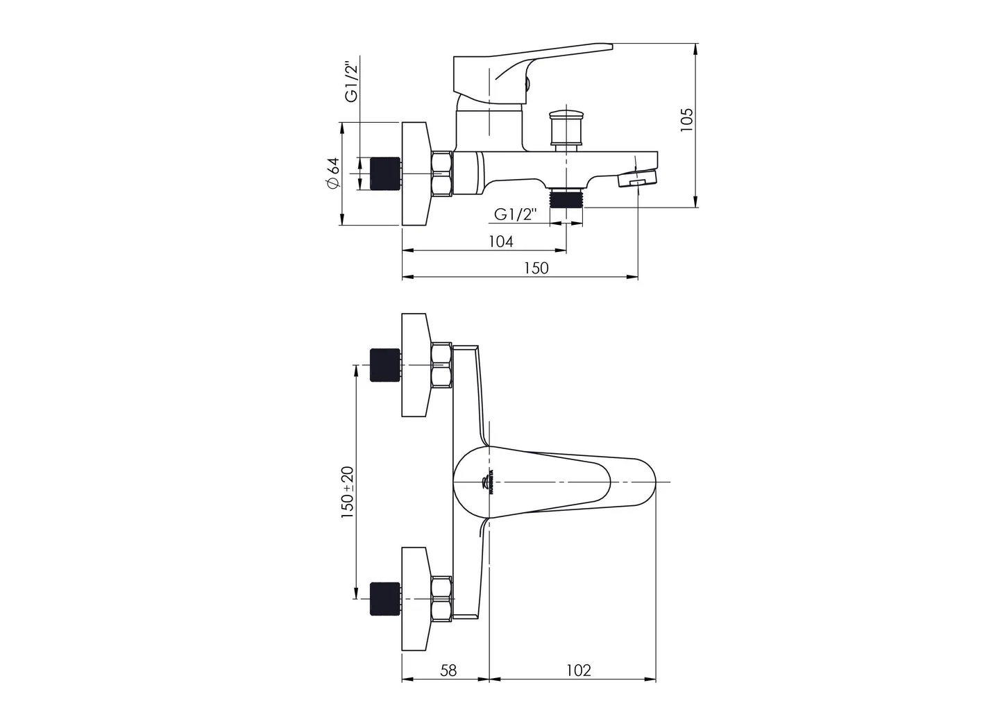 VANNI- JA DUŠISEGISTI RUBINETA LUKA-10/K DUŠIKOMPL. KROOM