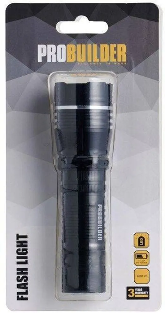 TASKULAMP PROBUILDER 5W LED 400LM ZOOM METALLKORPUSEGA