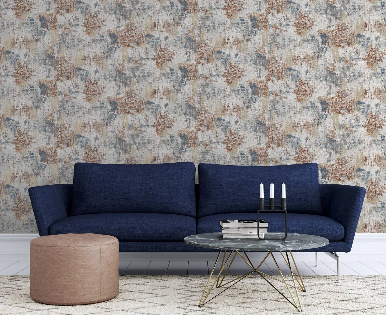 TAPEET ARTHOUSE ABSTRACT TEXTURE COPPER NAVY 0,53X10,05M