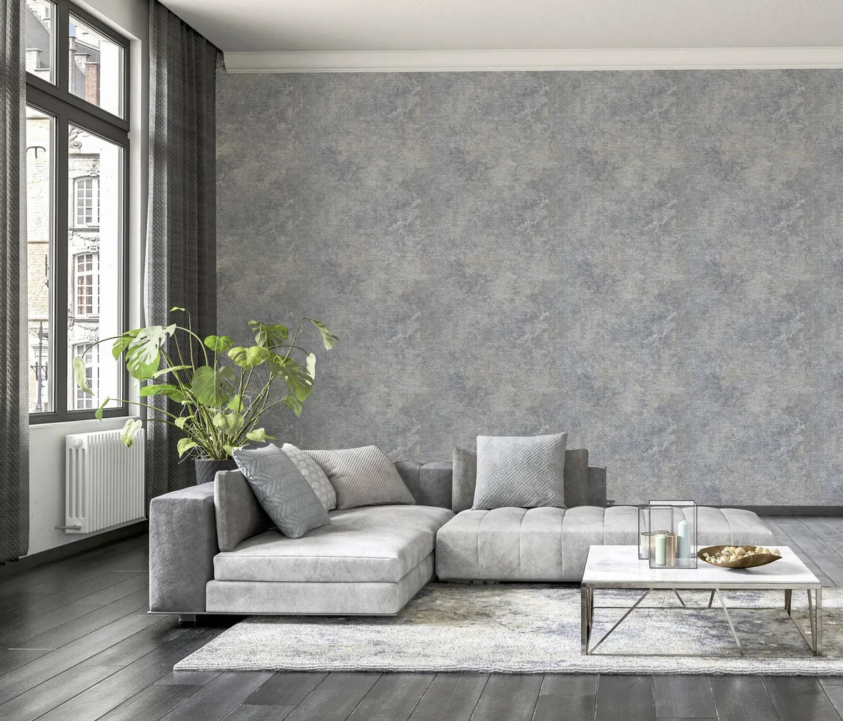 TAPEET ARTHOUSE MODERN RAFFIA NATURAL&GREY 0,53X10,05M