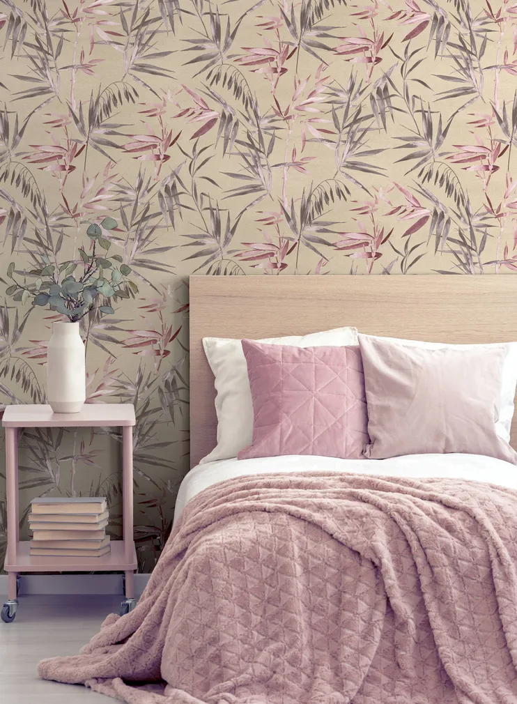 TAPEET ARTHOUSE BAMBOO LEAVES PINK 0,53X10,05M