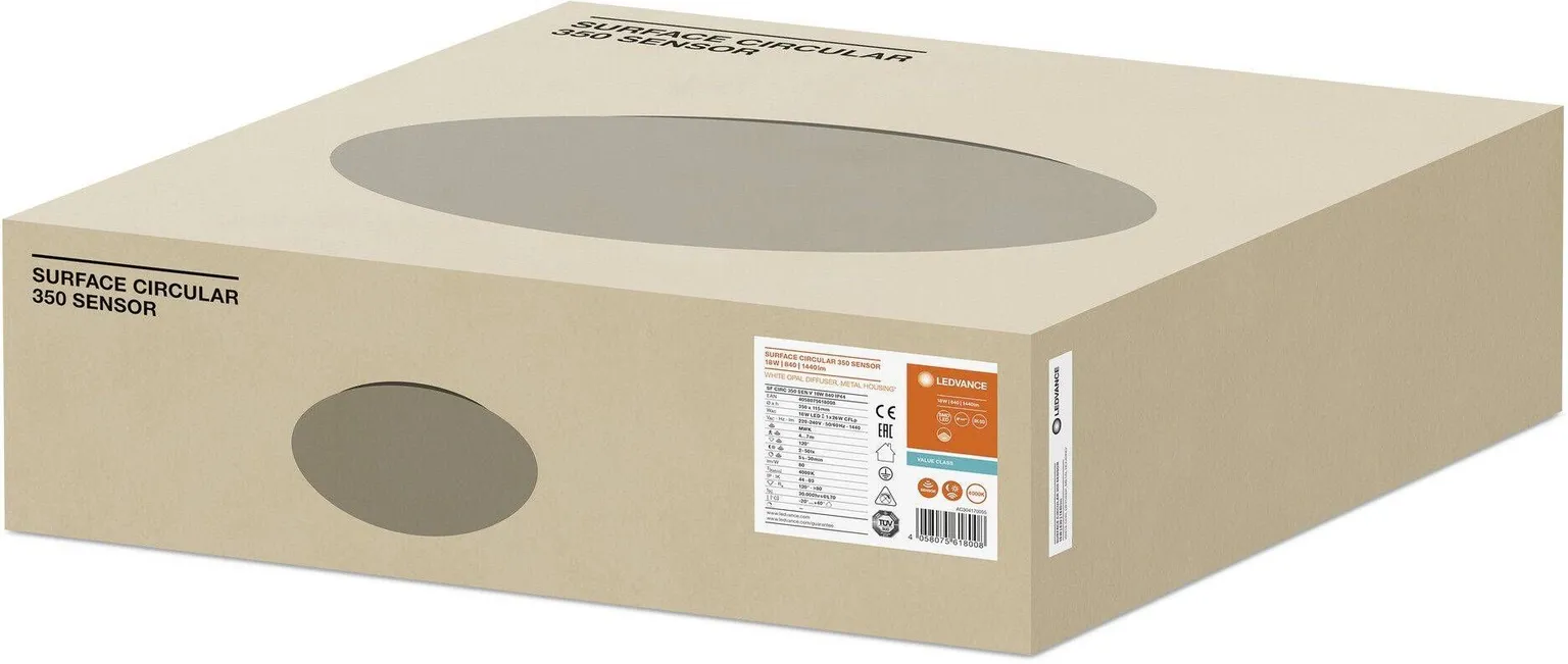 PLAFOON LEDVANCE CIRCULAR 350 SENSOR 18W LED 840 IP44