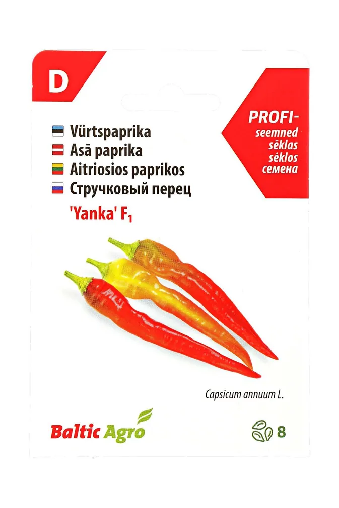 SEEMNED BALTIC AGRO TŠILLIPAPRIKA "YANKA" F1 8 SEEMET