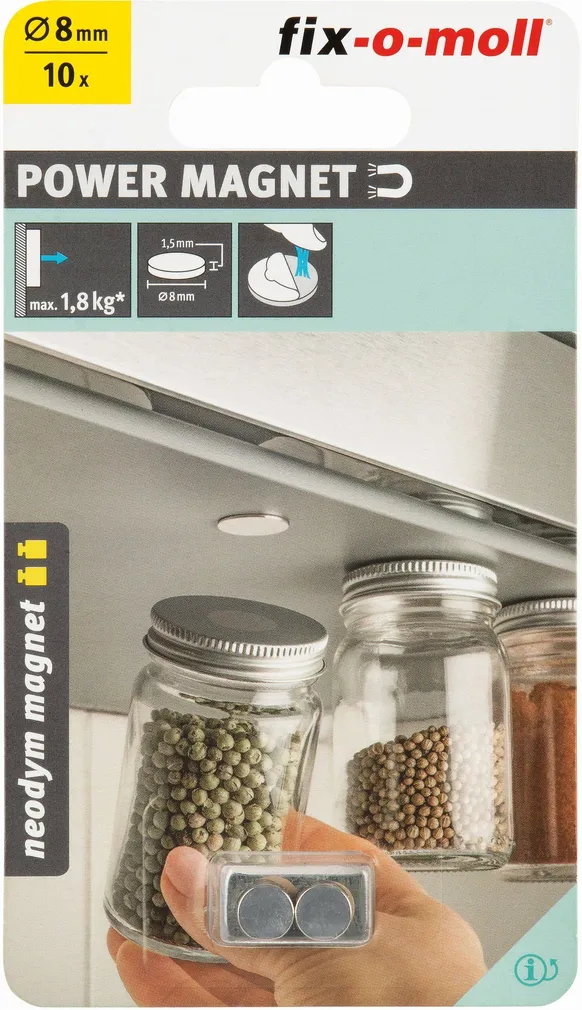 MAGNET FIX-O-MOLL NEODÜÜM TEIBIGA 8 MM 10TK