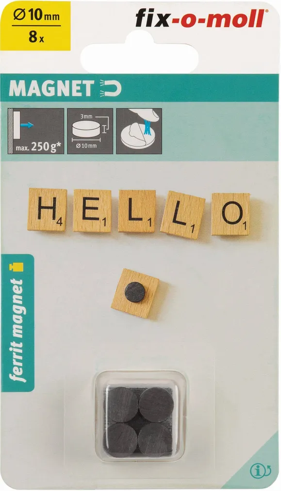 MAGNET FIX-O-MOLL FERRIIT TEIBIGA 10MM 8TK