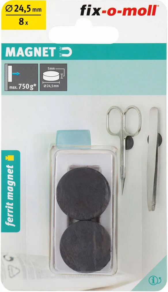 MAGNET FIX-O-MOLL FERRIIT 24,5X5MM 8TK