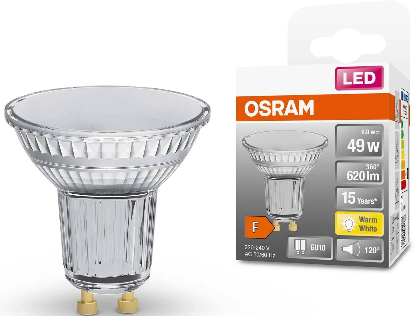 LED LAMP OSRAM 6,9W PAR16 GU10 620LM 2700K 120°