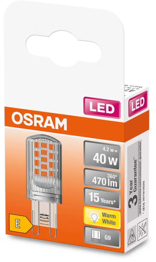 LED LAMP OSRAM 4,2W G9 470LM 2700K 