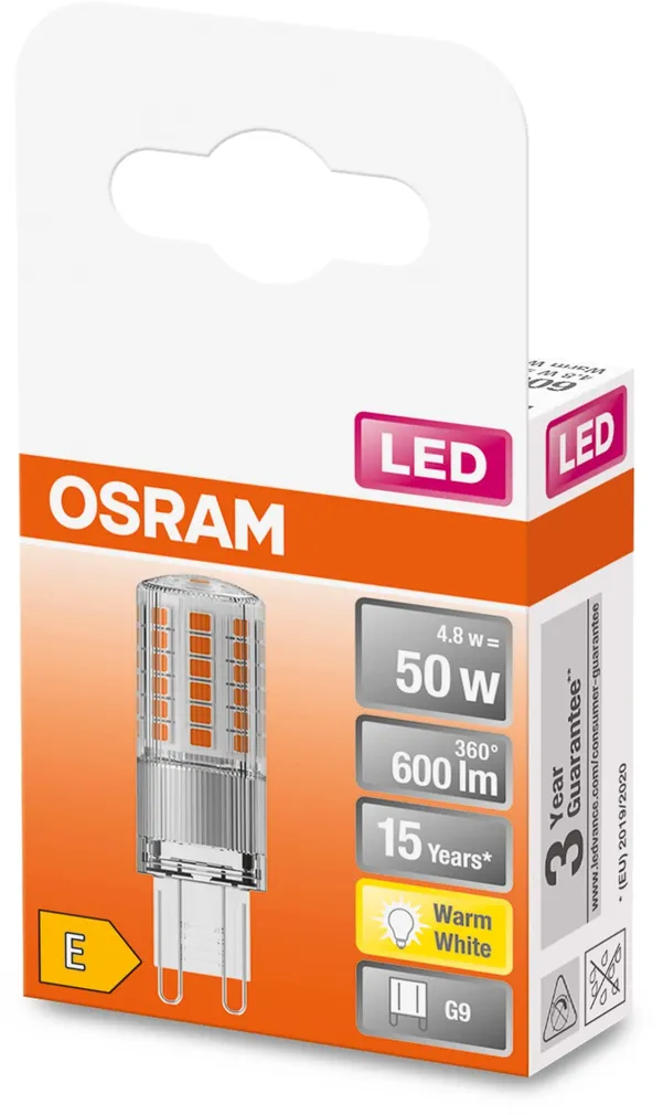 LED LAMP OSRAM 4,8W G9 600LM 2700K 