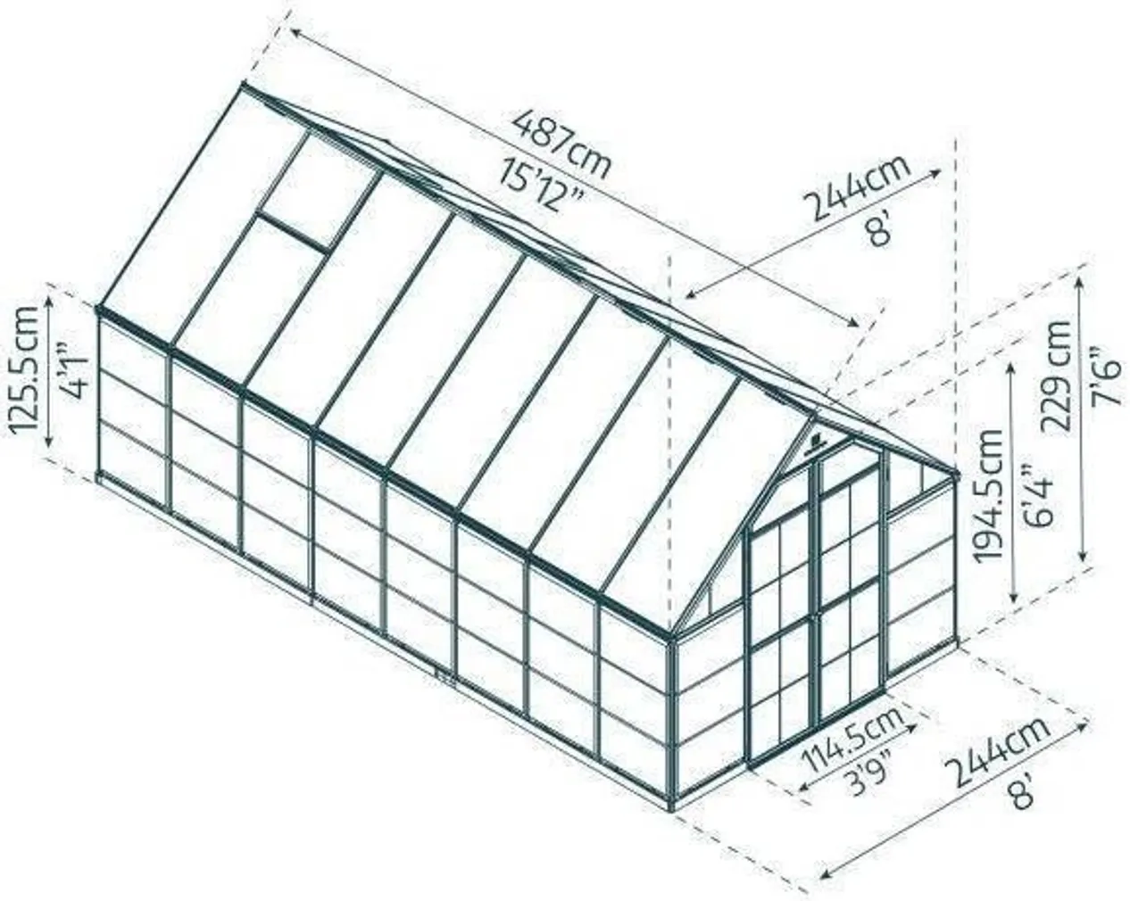 KASVUHOONE BALANCE 11,9M² HALL