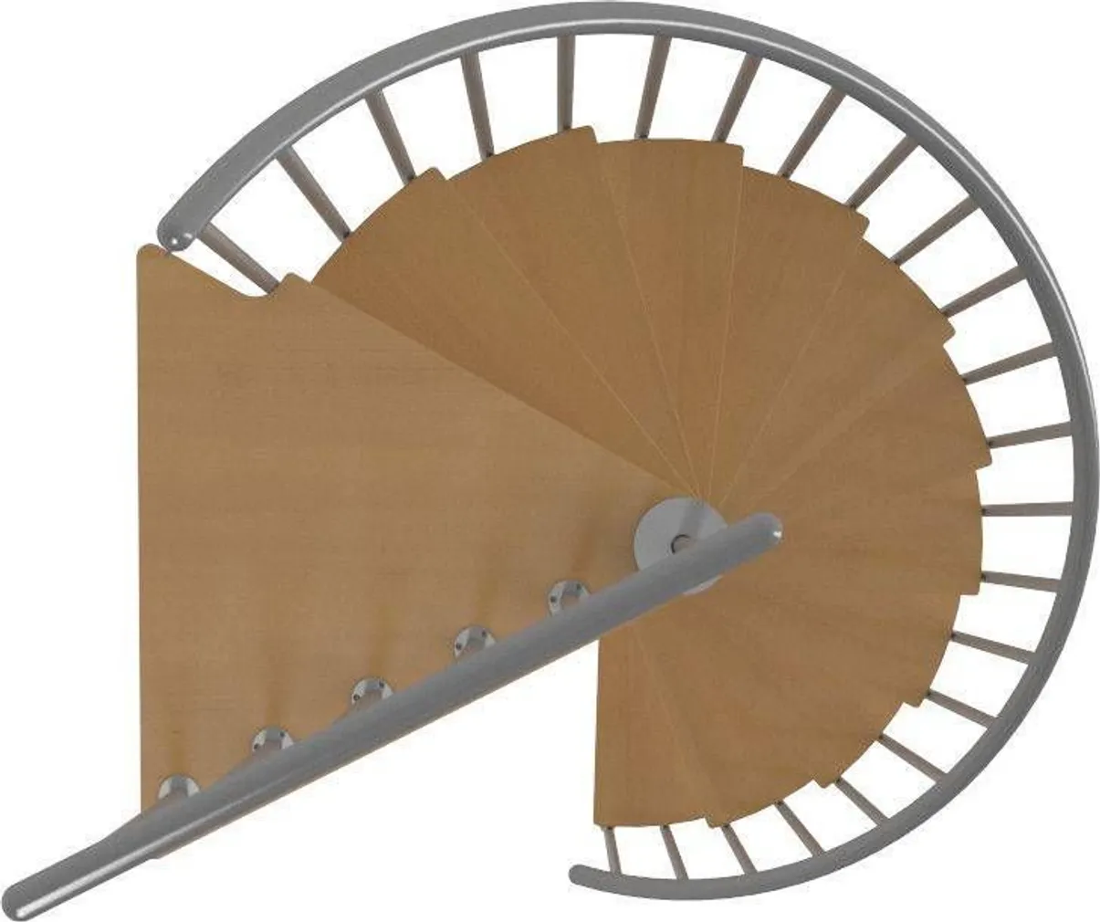 KEERDTREPP DOLLE GALGARY Ø120CM LISA BALUSTRAATIDEGA HÕBE/PÖÖK