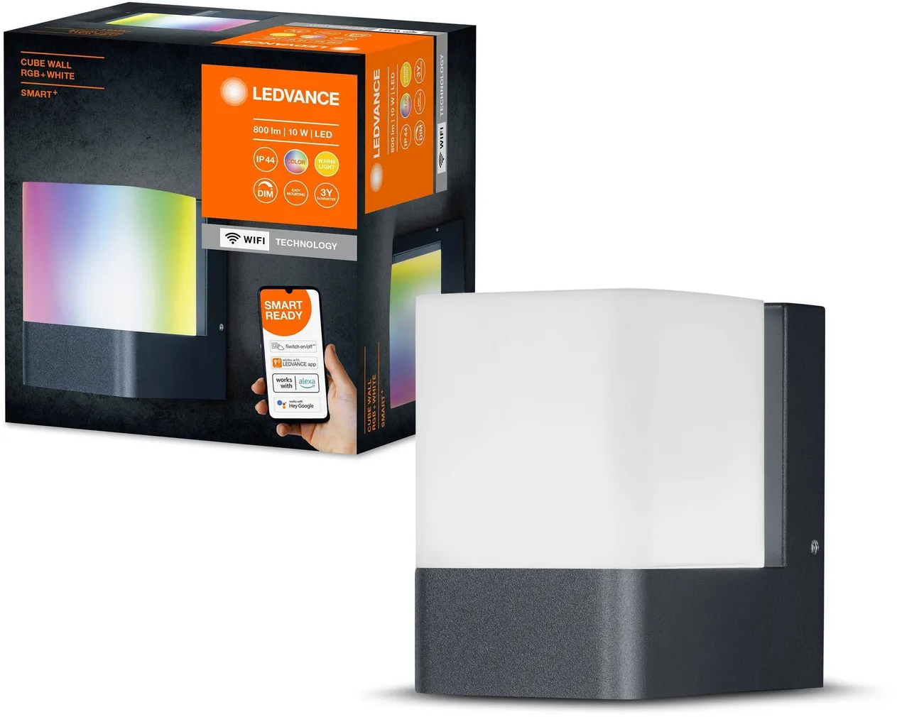 FASSAADIVALGUSTI LEDVANCE CUBE WALL 10W 800LM WIFI RGBW IP44