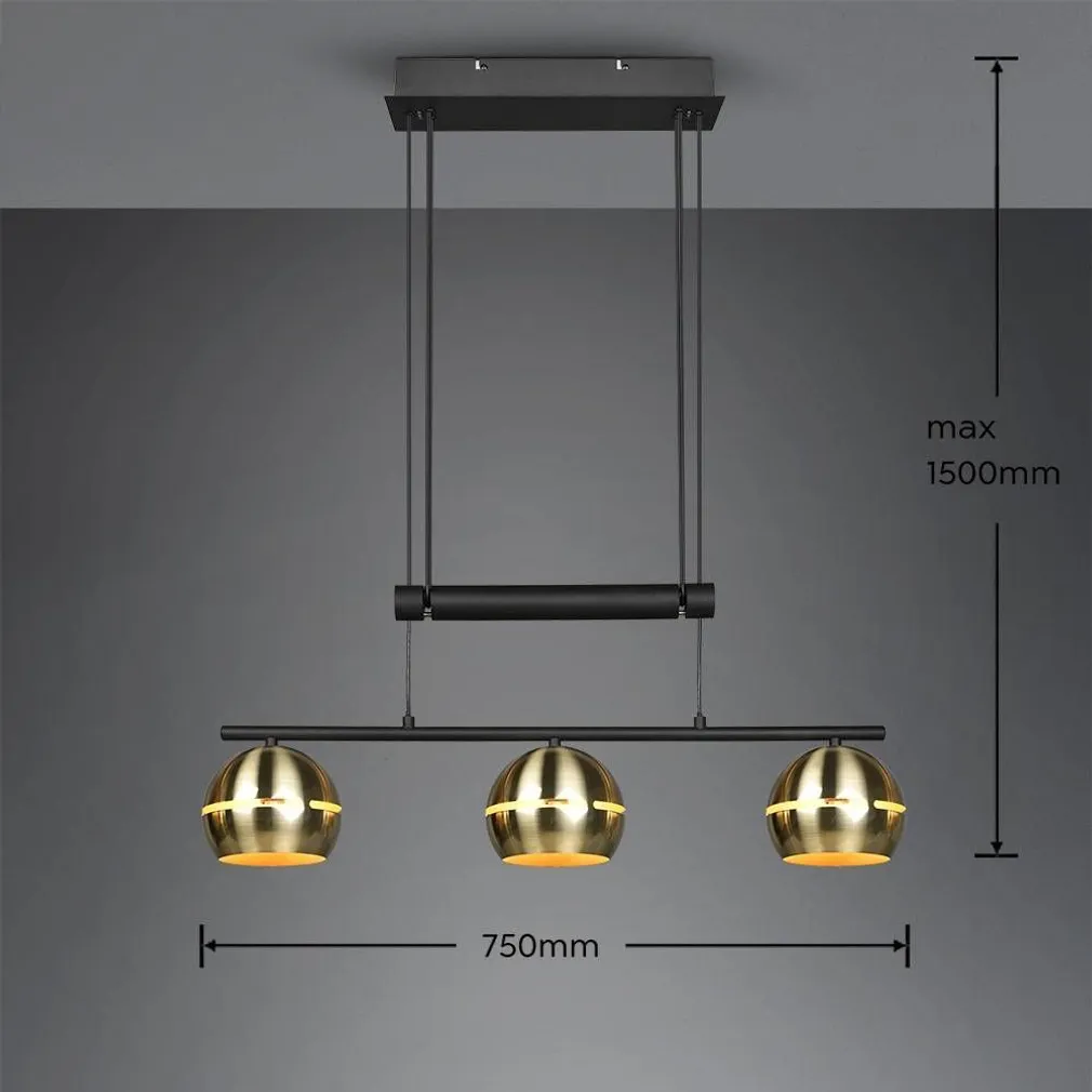 LAELAMP TRIO FLETCHER 3XE14 MUST/MESSING