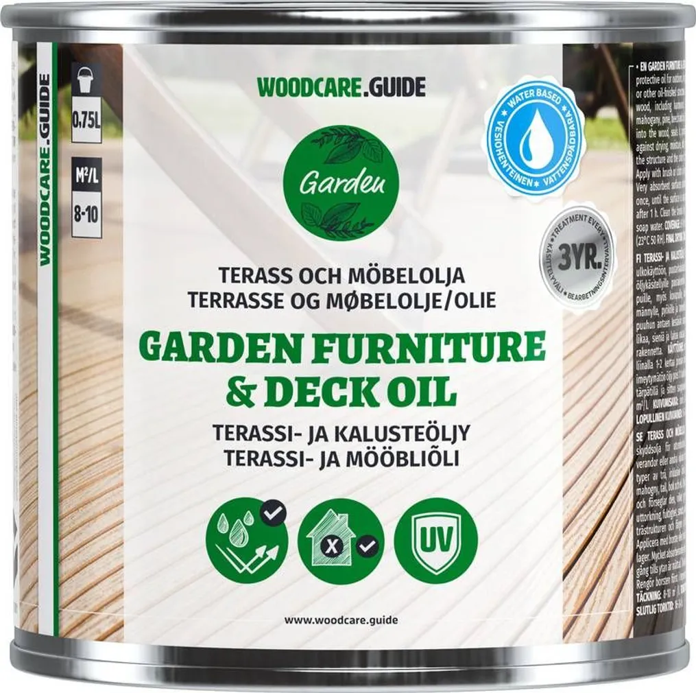 MÖÖBLI- JA TERRASSIÕLI WOODCARE GUIDE 0,75L PRUUN