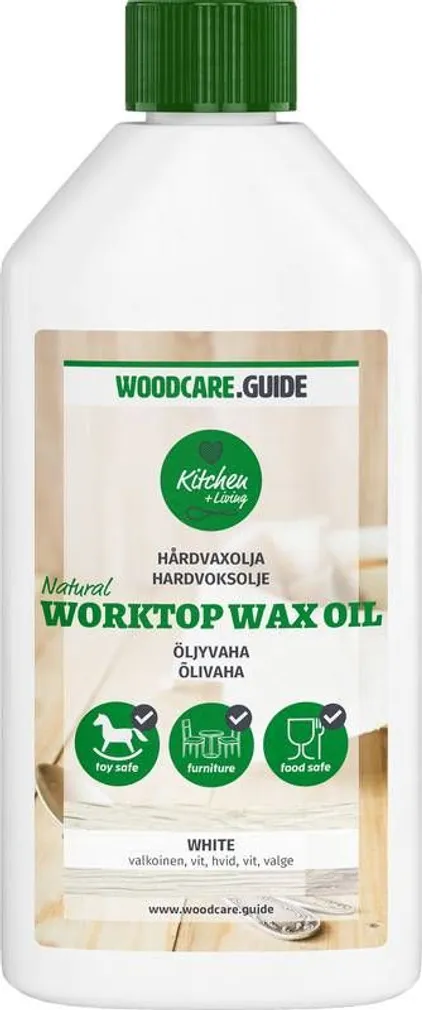 ÕLIVAHA PUITPINDADELE WOODCARE GUIDE NATURAL WORKTOP WAX OIL 250ML MUST