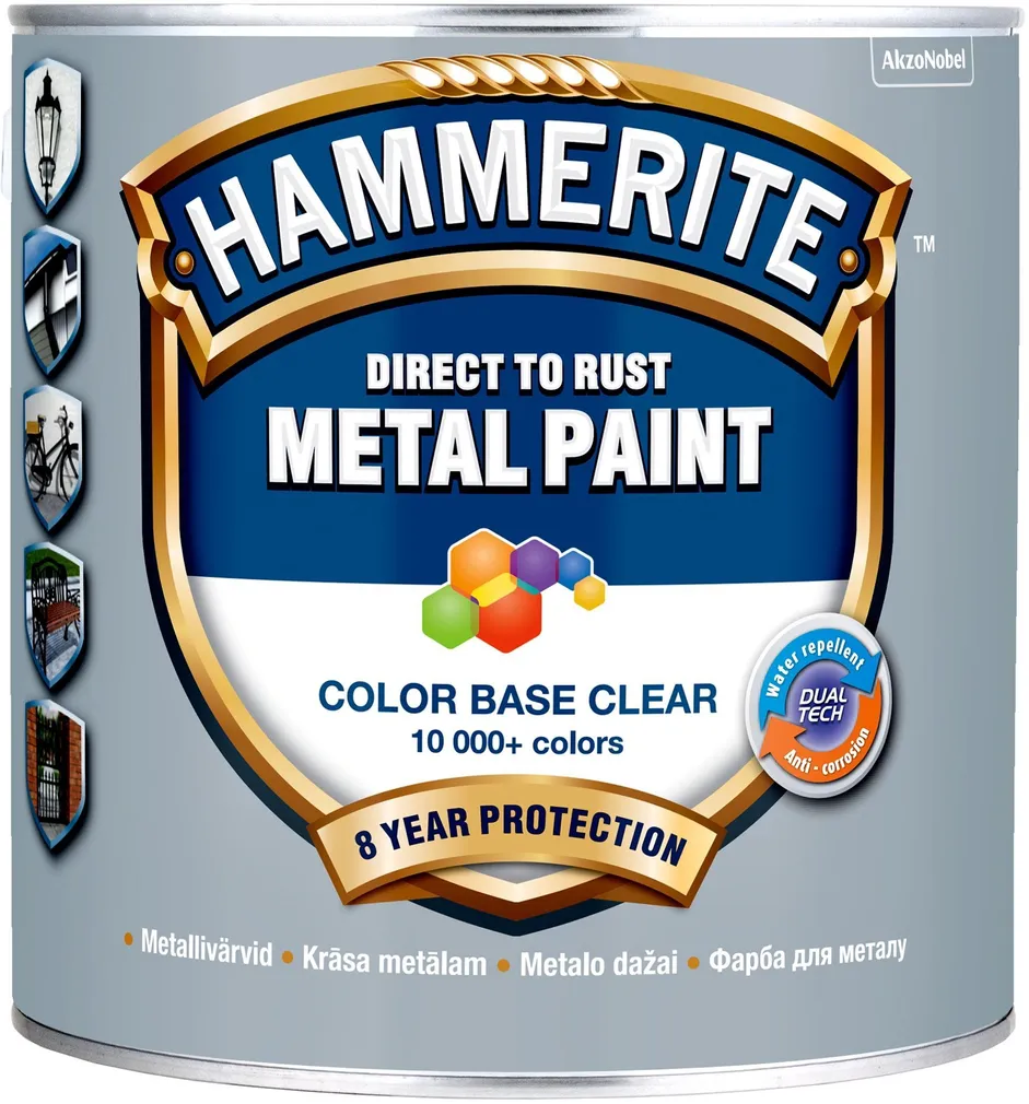 METALLIVÄRV HAMMERITE SMOOTH FINISH TINTING BASE BC 2,5L