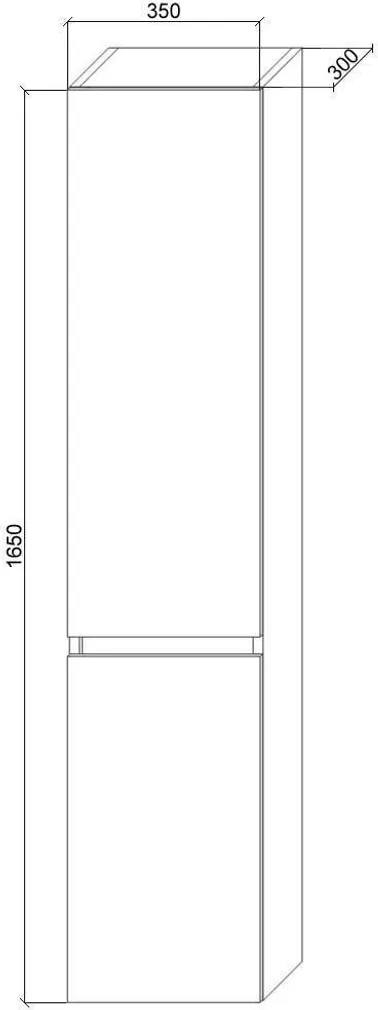 VANNITOAKAPP AQUALINE PREMIUM VS 35X30X166CM HELE TAMM