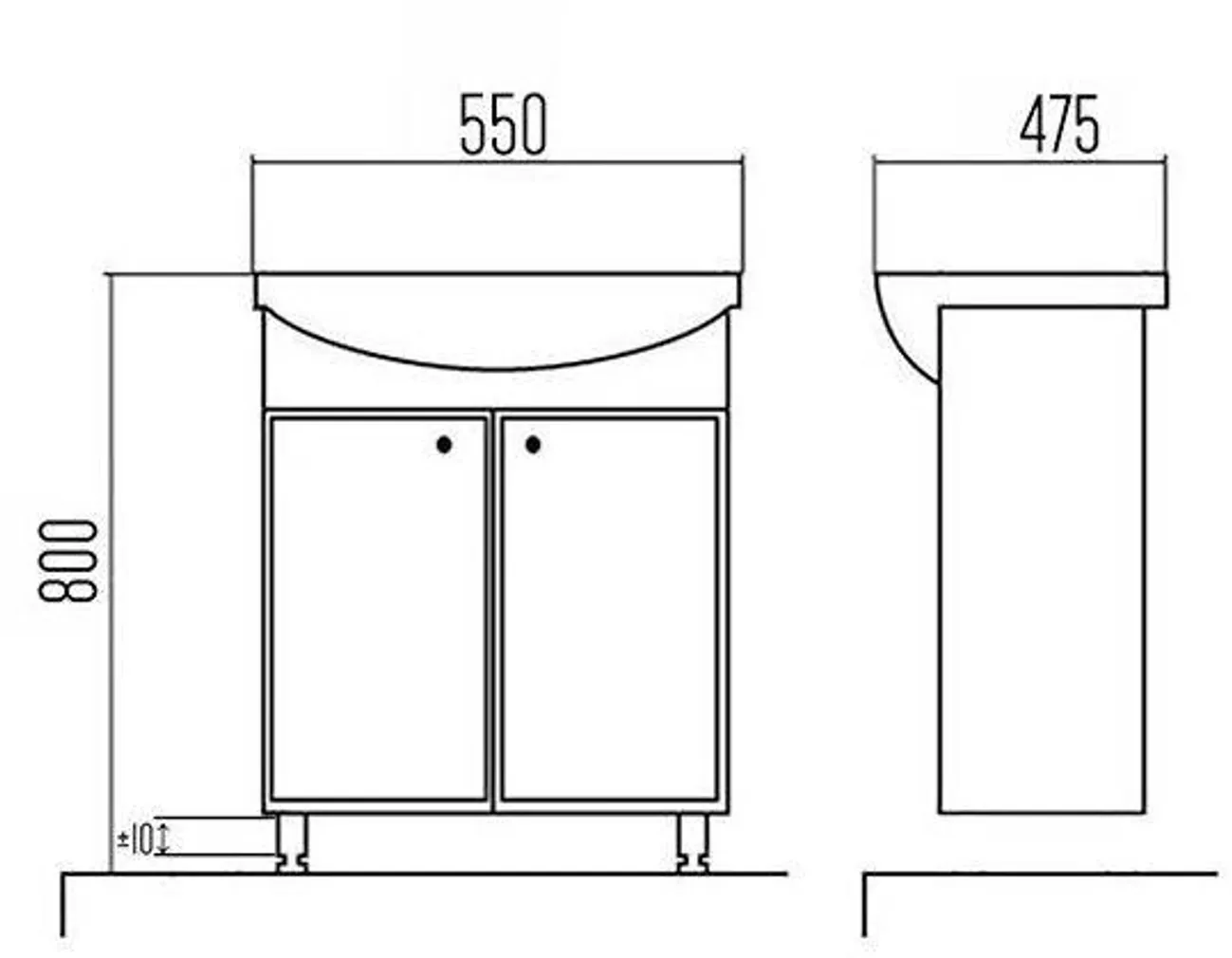 VALAMUKAPP AQUALINE BASIC 55T 55X48X79CM VALAMUGA VALGE