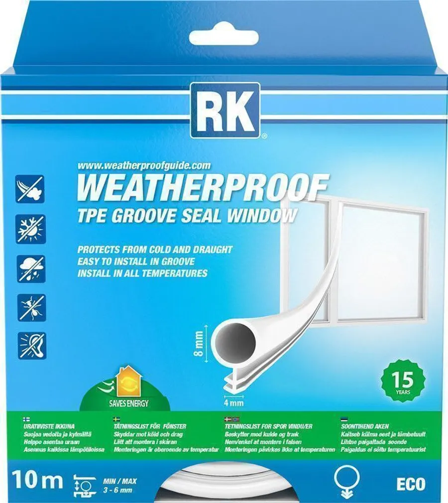 AKNATIHEND/SOONETIHEND RK TPE O-PROFIIL VALGE 8MM 10M