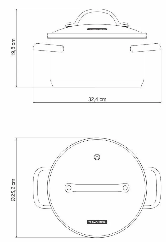 POTT TRAMONTINA 24CM SÜGAV UNA